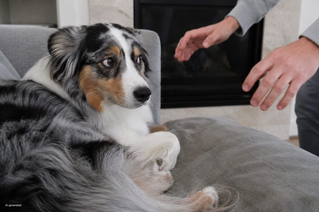 Hund legt die Ohren an